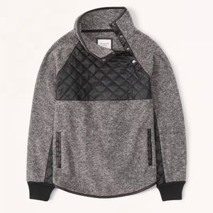 Abercrombie & Fitch Asymmetrical Snap-Up Fleece size xsmall-dark gray